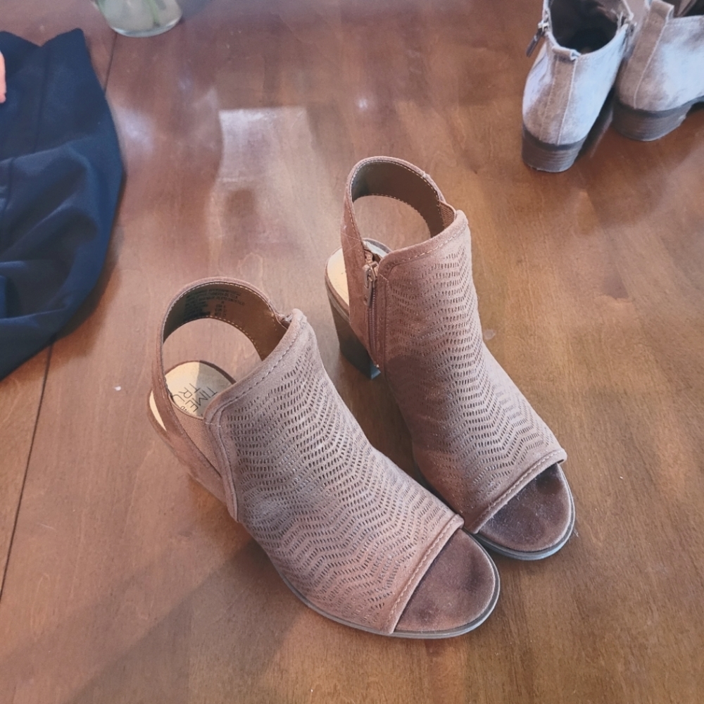 Time & Tru open toed booties